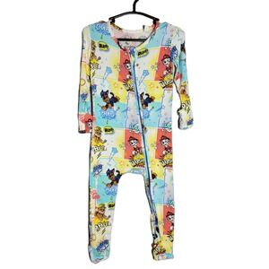 Bellabu Bear Paw Patrol Bamboo Convertible Footie Romper 9-12 Months Zip Up